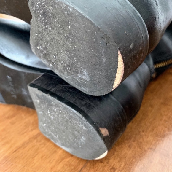 J. Crew | Black leather knee high boots w/ zippers - Picture 6 of 9